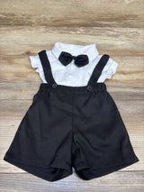 NWOT NIEWTR 3pc Gentleman's Bodysuit & Suspender Pants White sz 3-6m