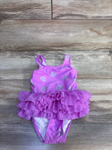 Cat & Jack 1pc Shell Print Tutu Swimsuit Purple sz 2T