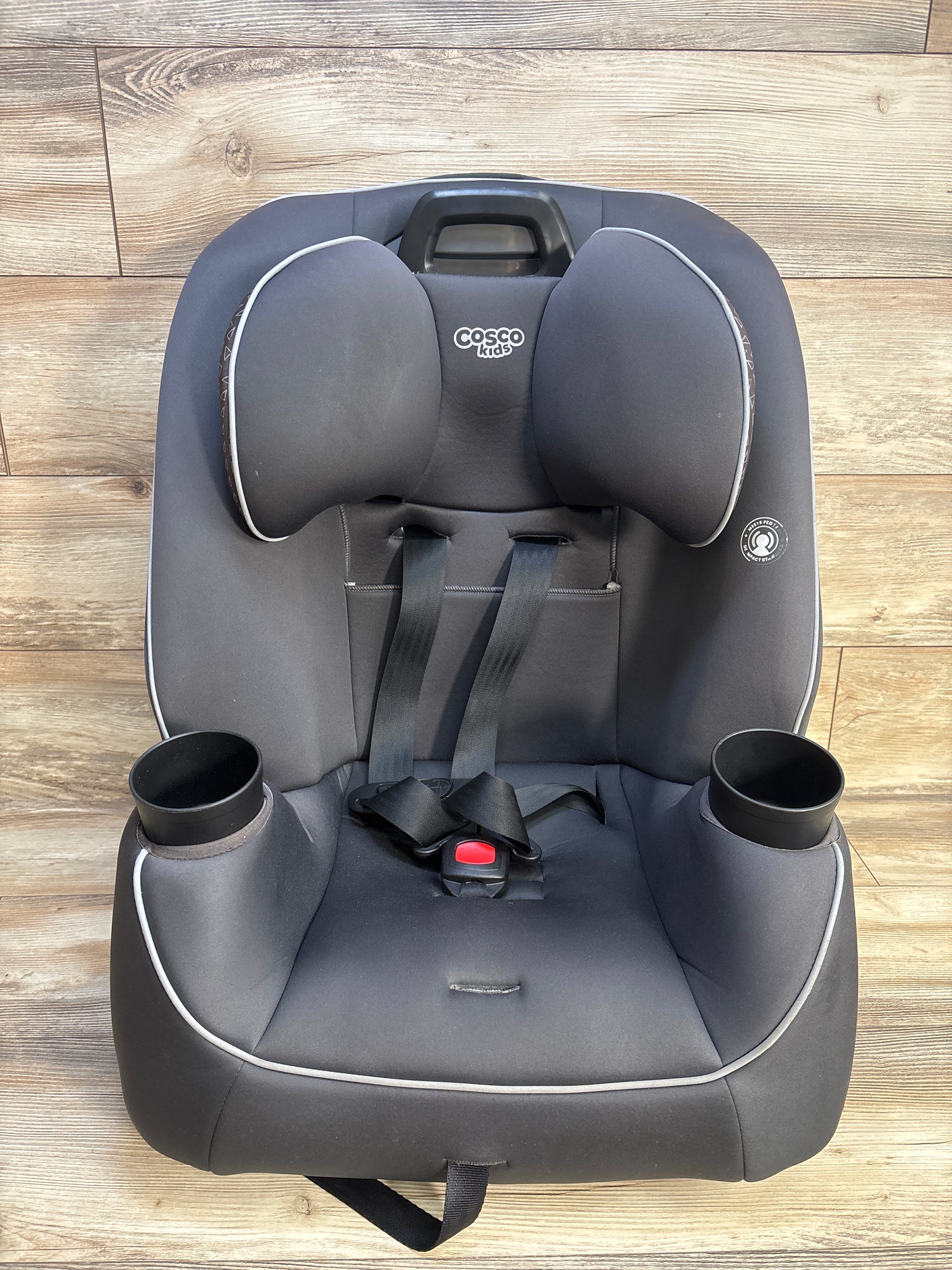 Cosco Easy Elite Slim All-in-One Convertible Car Seat in Grey Glyphs