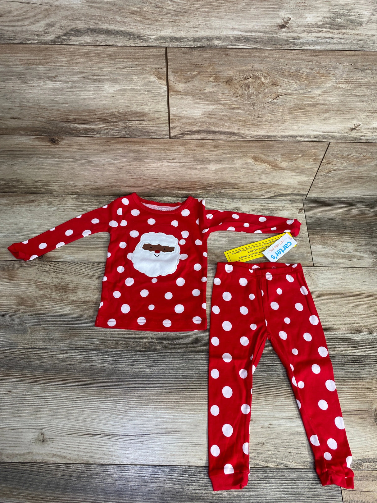 NEW Just One You 2pc Polka Dot Santa Pajama Set Red sz 12m