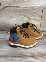 Sesame Street Elmo & Cookie Monster Lace-Up Boots Brown sz 6c