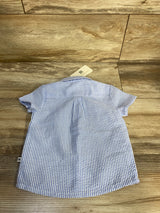 NEW Bums & Roses Blue Stripe Button Up Shirt sz 6-12m