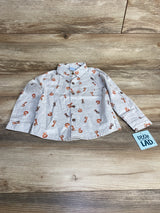 NEW Little Lad Animal Print Button-Up Shirt Grey sz 3T