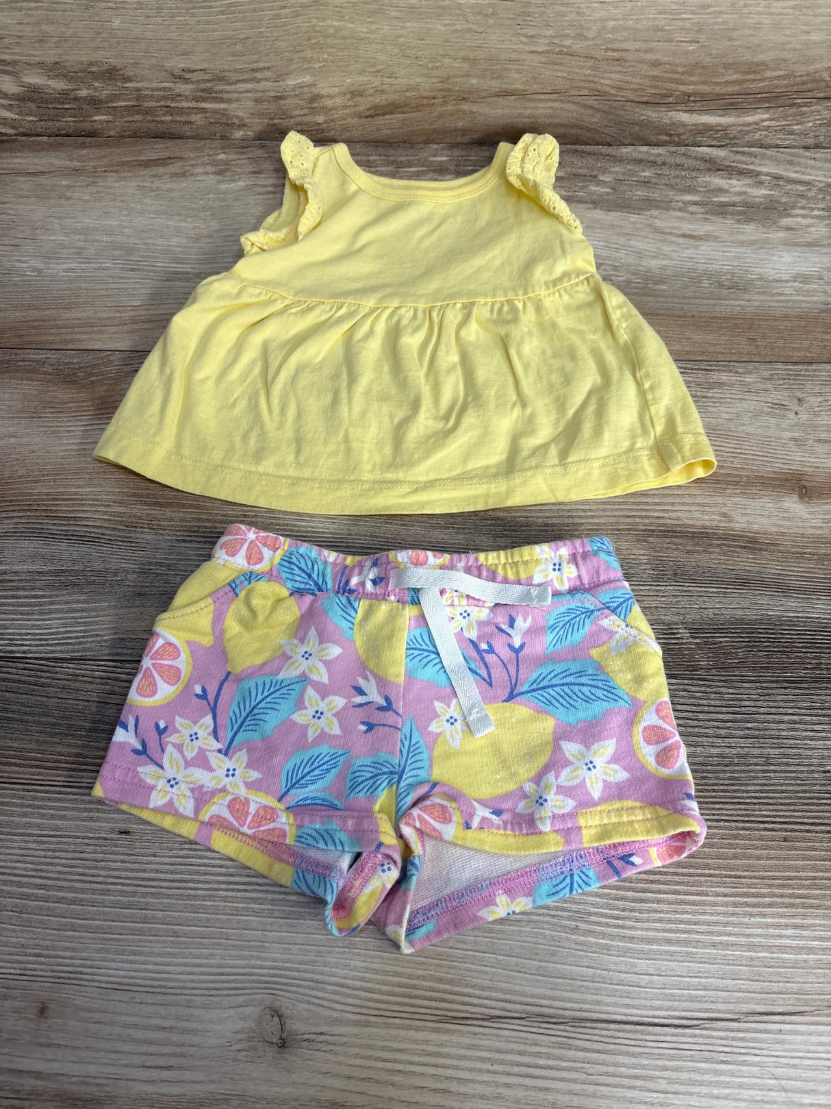 Carter's 2pc Sleeveless Top & Shorts Yellow sz 6m - Me n Mommy To Be