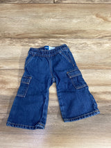 Old Navy Denim Wide Leg Cargo Jeans Blue sz 6-12m