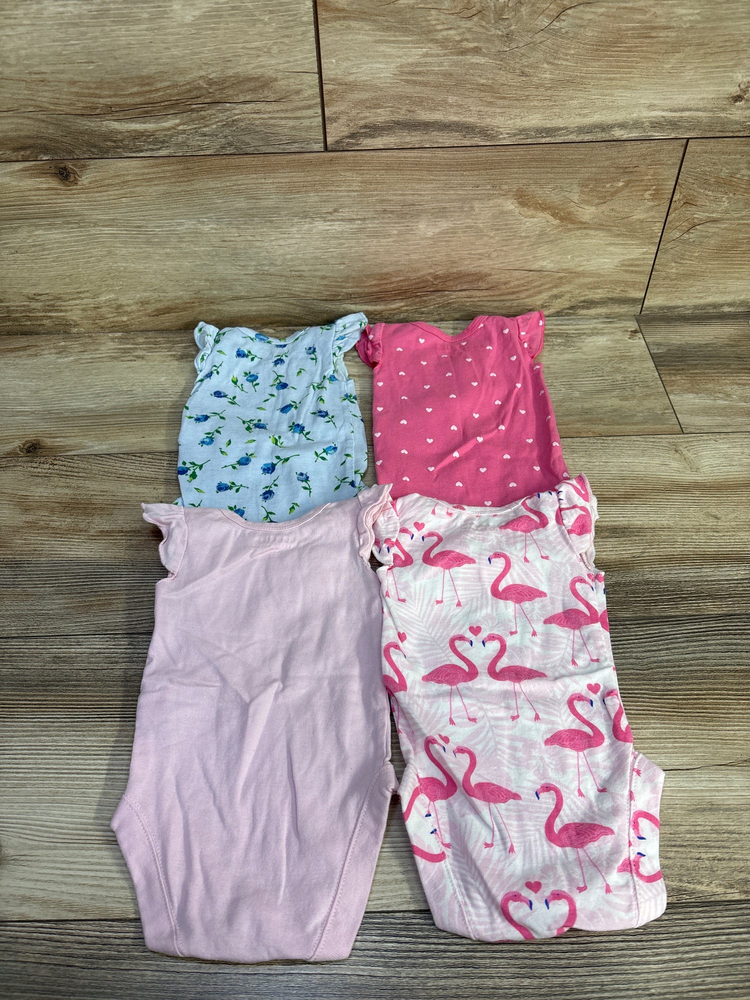 Children's Place 4pk Flutter Sleeve Bodysuits Pink sz 0-3m