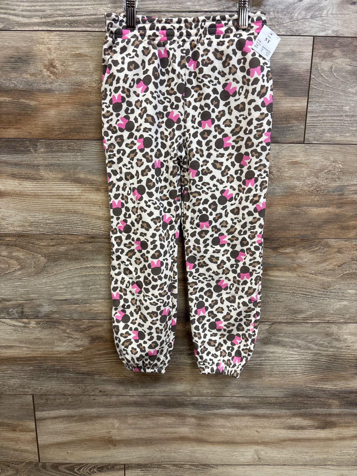 NEW Disney Junior Minnie Mouse Leopard Joggers Tan sz 5T