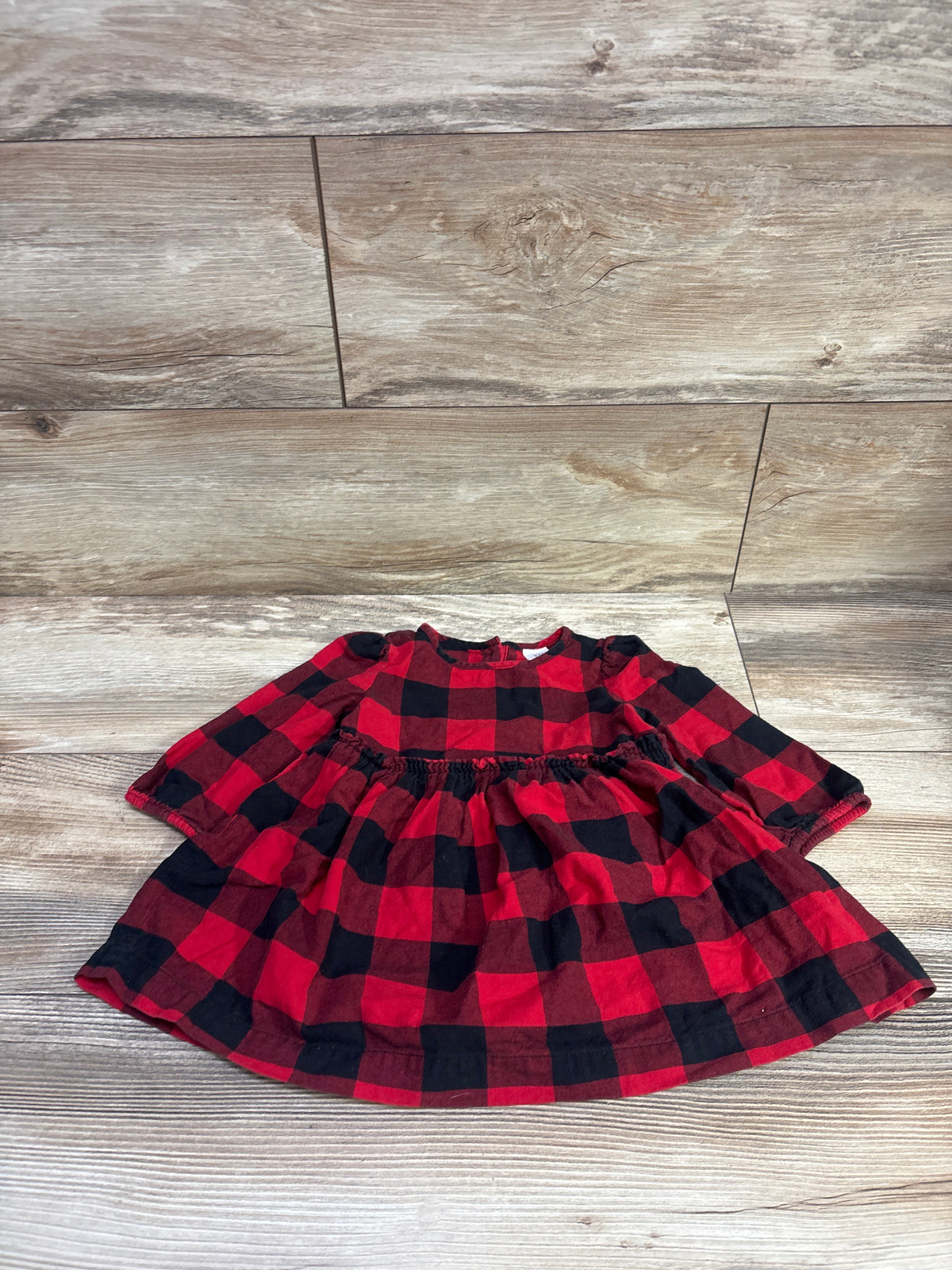 Baby Gap Buffalo Plaid Long Sleeve Dress Red sz 12-18m