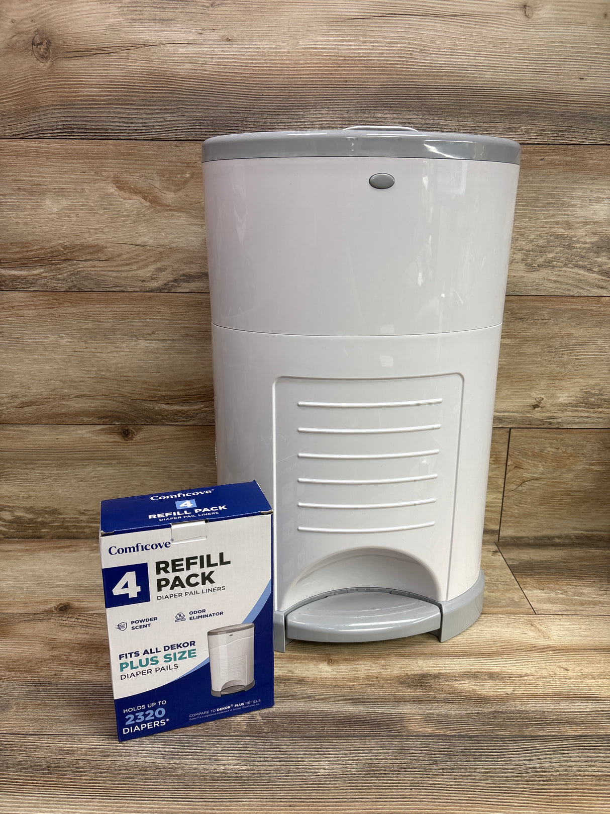Dekor Classic Hands-Free Diaper Pail with 2 Refills