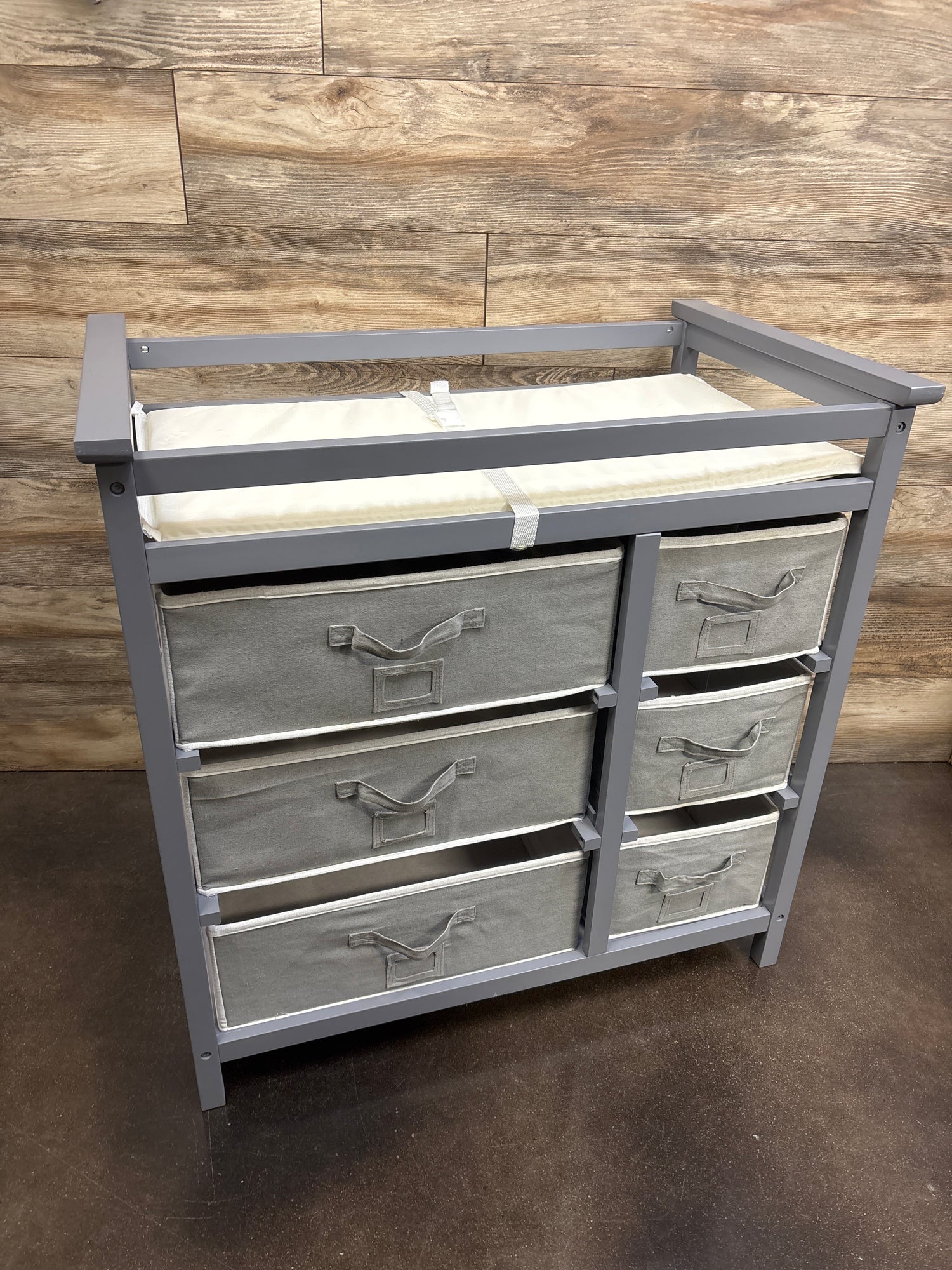 Badger Basket Modern Baby Changing Table with Six Baskets - Gray