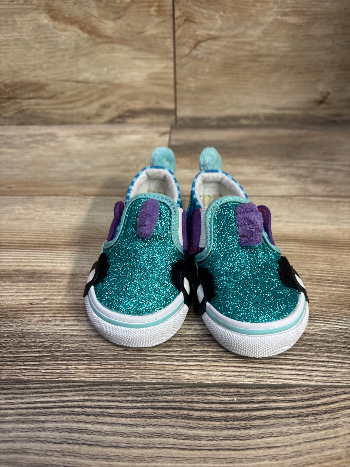 Vans Slip-On V Glitter Seahorse Sneakers Blue sz 4c