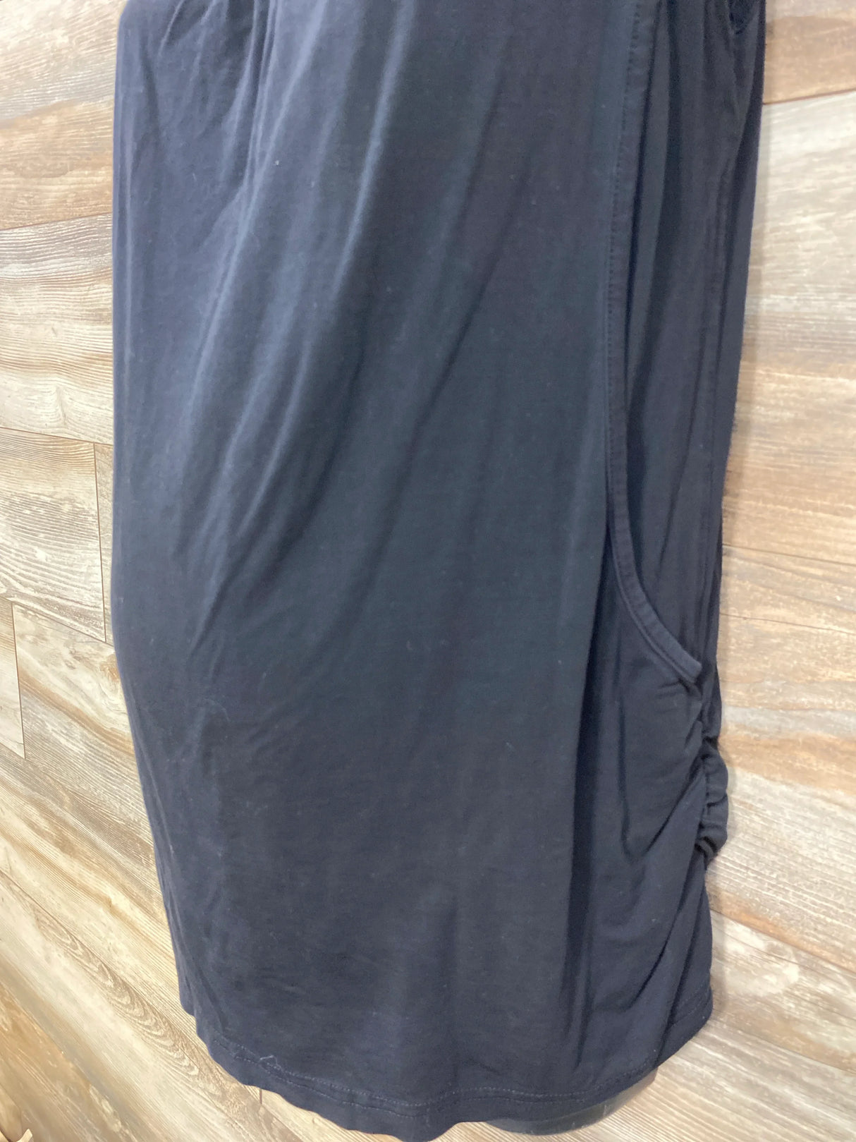 Sleeveless Ruched Maternity Nursing Tank Black sz Small