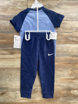 NEW Nike Blue Short Sleeve Shirt and Jogger Set sz 24m