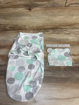 Baby onesie and bear-ear hat with mint gray polka dot pattern, soft newborn clothing set