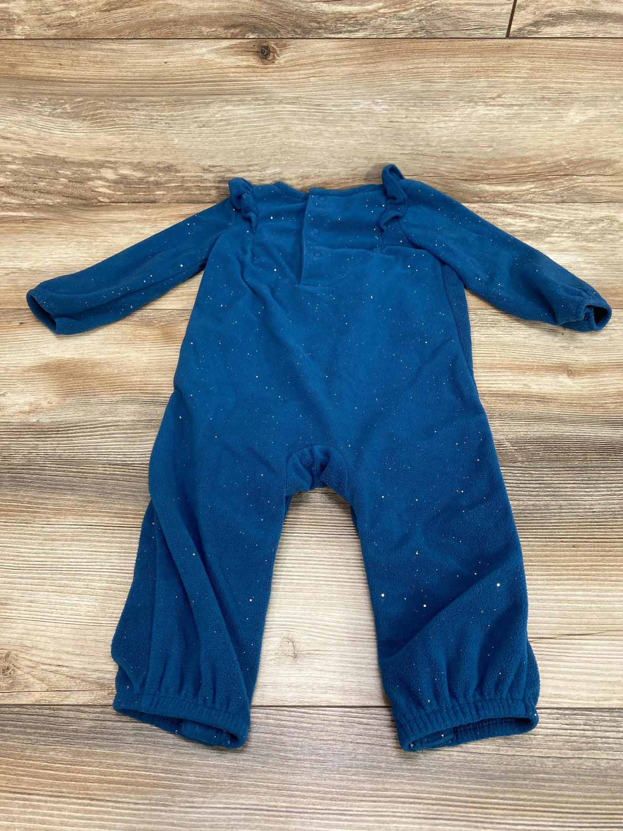 Carter's Fleece Ruffle Trim Coverall Blue sz 12m