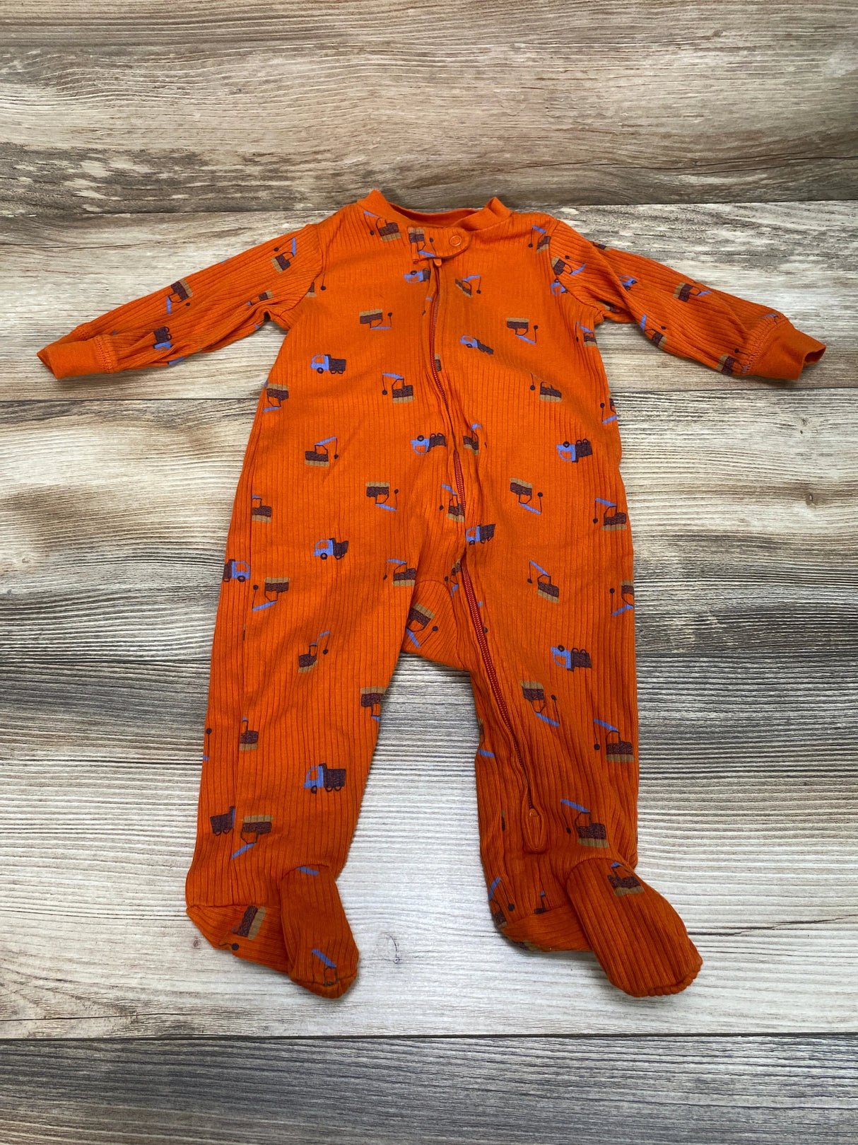 Carter's Construction Ribbed Sleeper Orange sz 6m