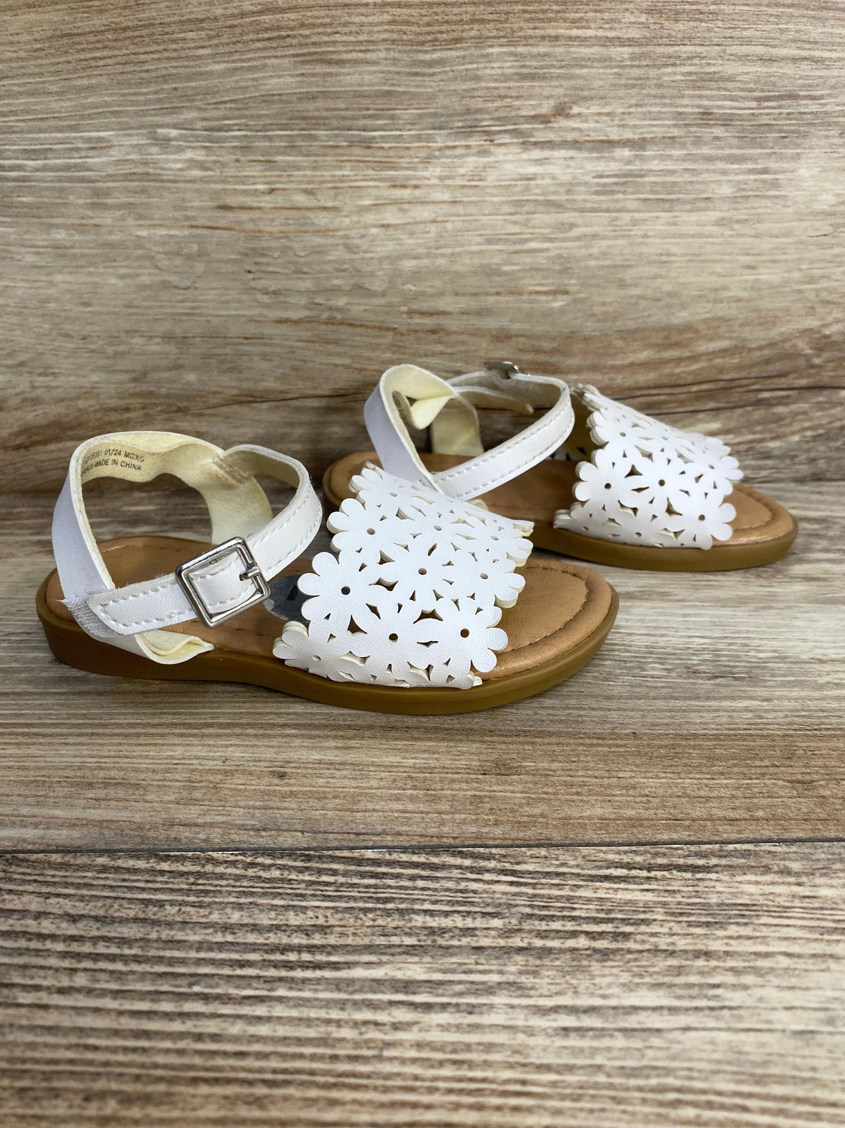 Sugar Ibby Floral Chop Cut Out Sandals White sz 7c