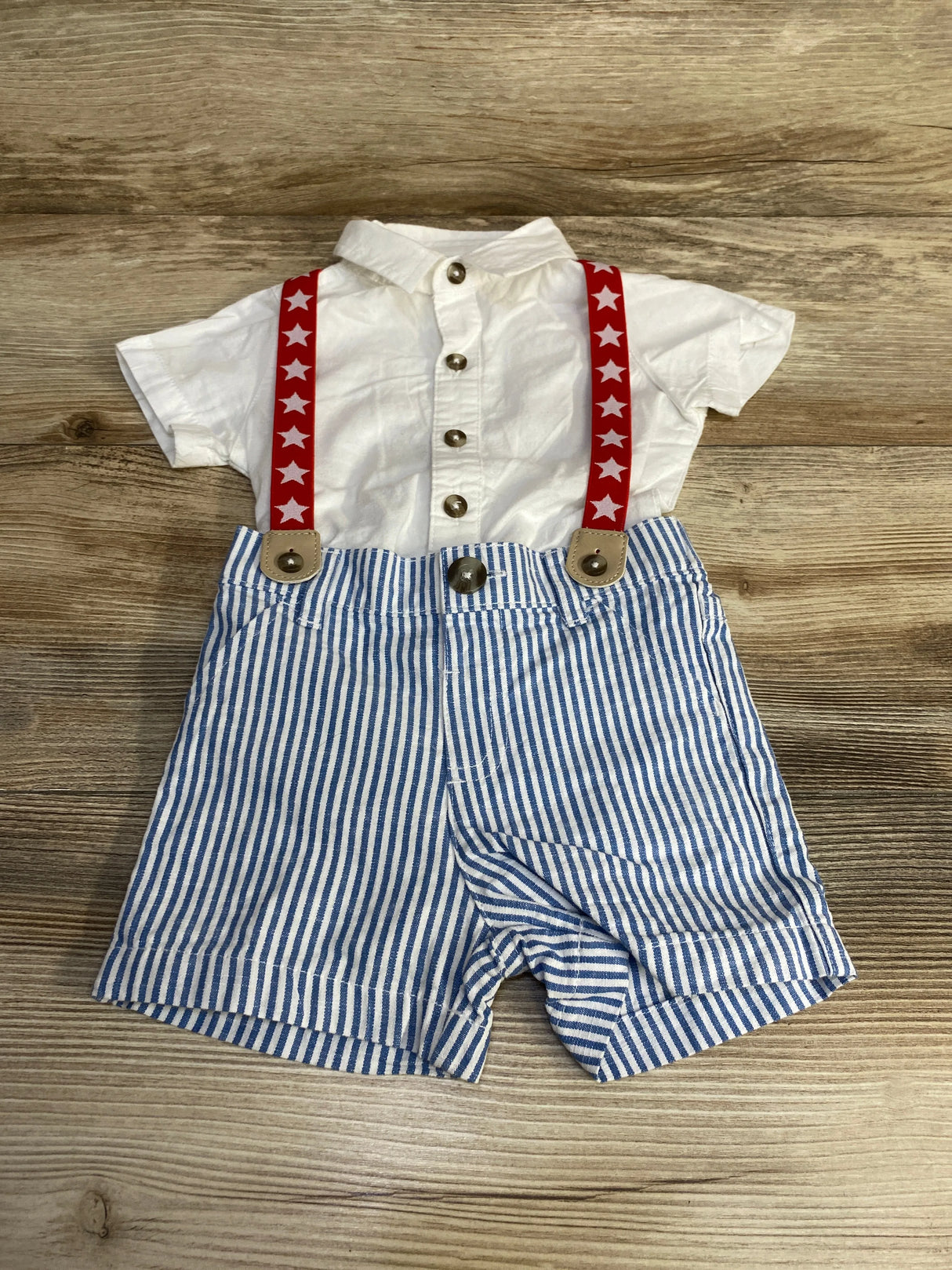 Cat & Jack 3pc Bodysuit Suspender Set White sz 12m