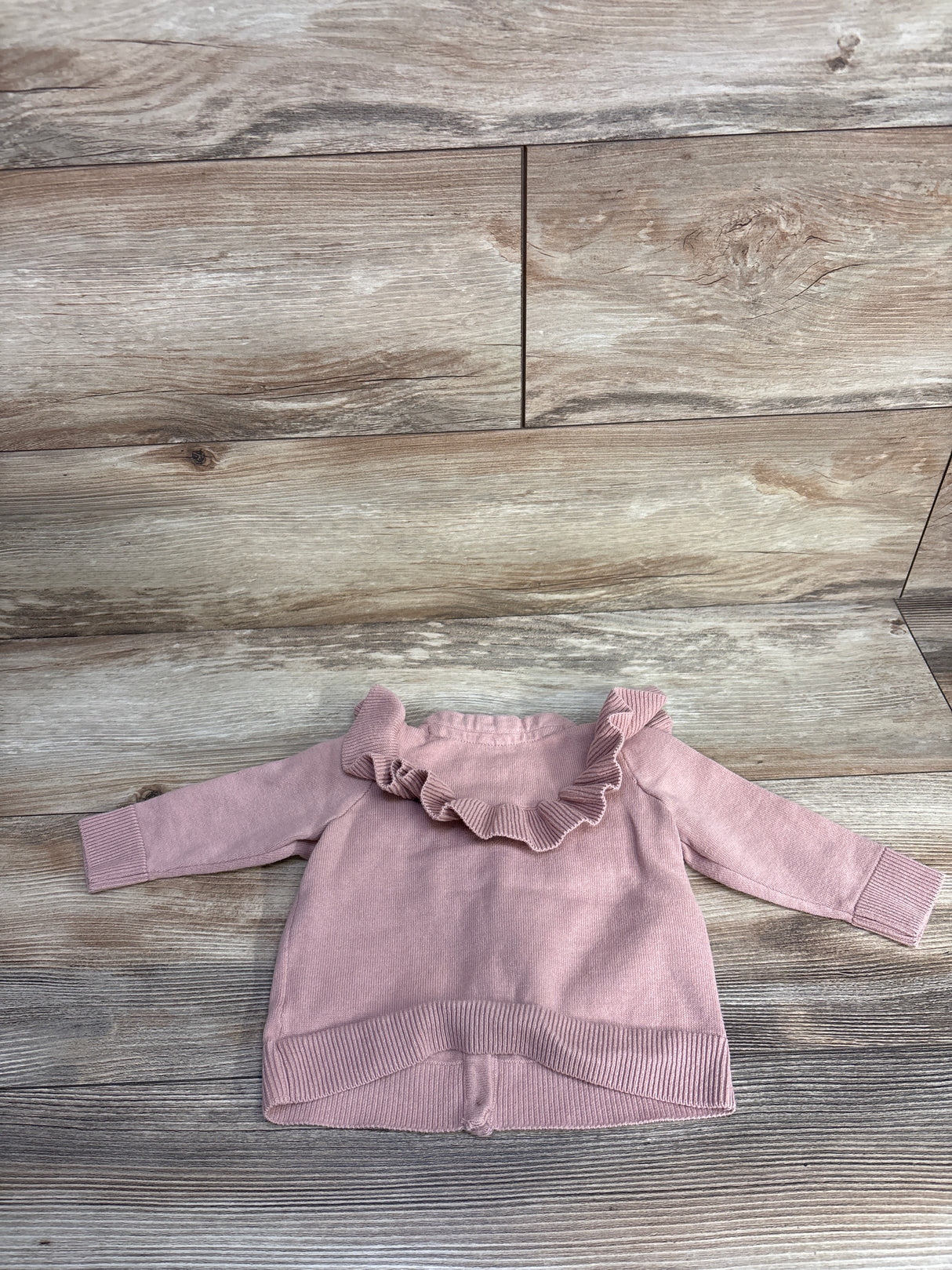 H&M Button Up Ruffle Sweatshirt Pink sz 9m