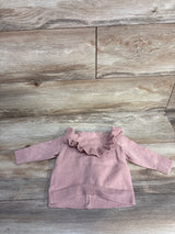 H&M Button Up Ruffle Sweatshirt Pink sz 9m