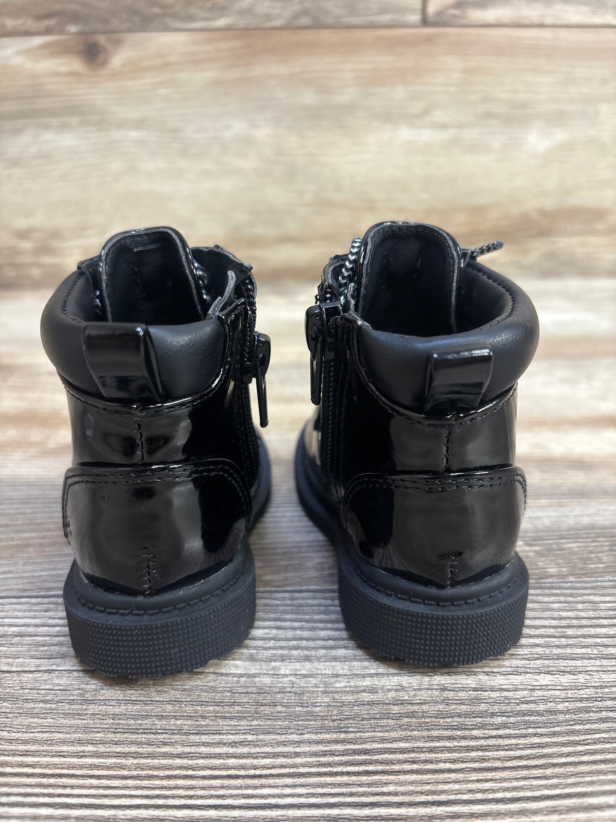 Cat & Jack Lace-Up Combat Moto Boots, Black sz 2c