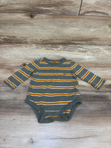 Baby Gap Striped Long Sleeve Pocket Bodysuit Green sz 3-6m