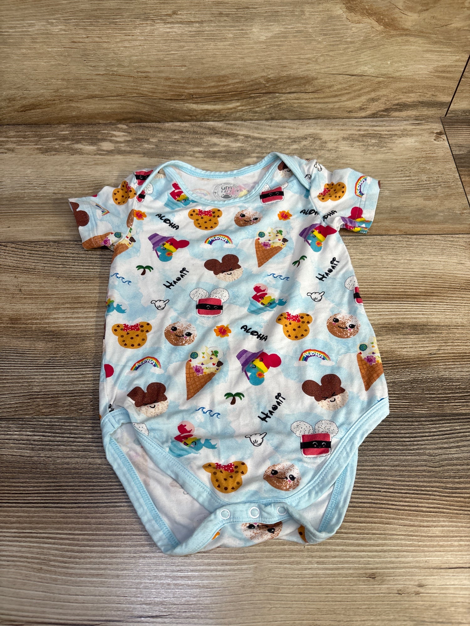 Aloha Made Baby Bamboo Dessert Bodysuit Blue sz 6-12m