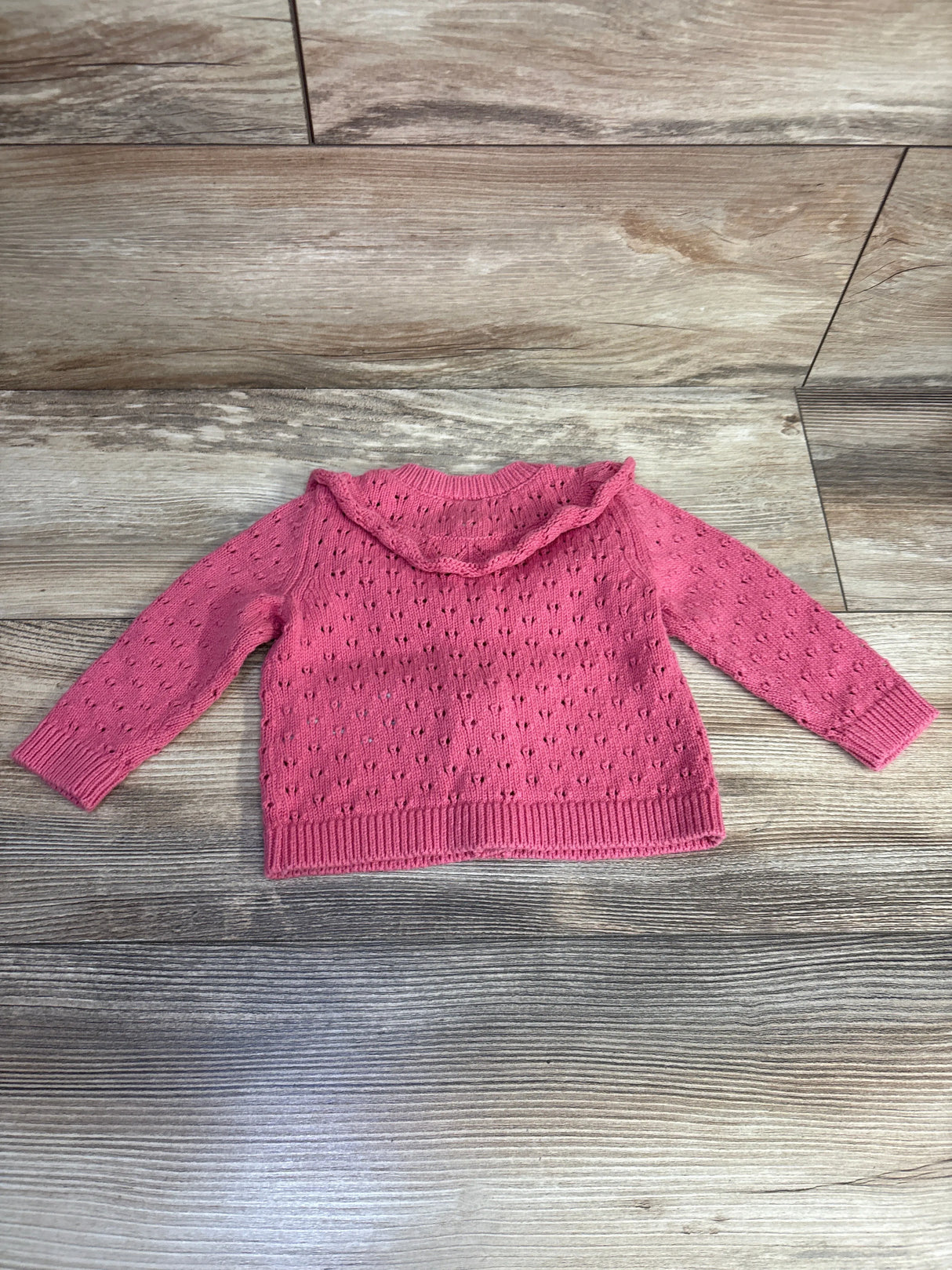 OshKosh Eyelet Trim Button Front Cardigan Pink sz 6m