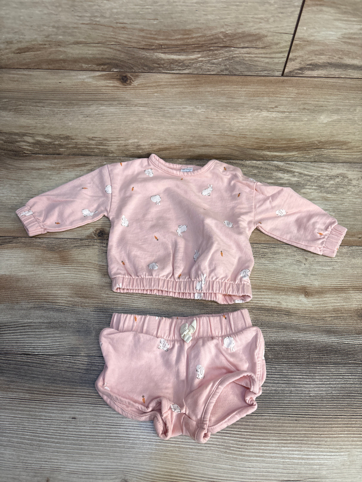 Carter's 2pc Bunny Print Shirt & Bottoms Set Pink sz 6m