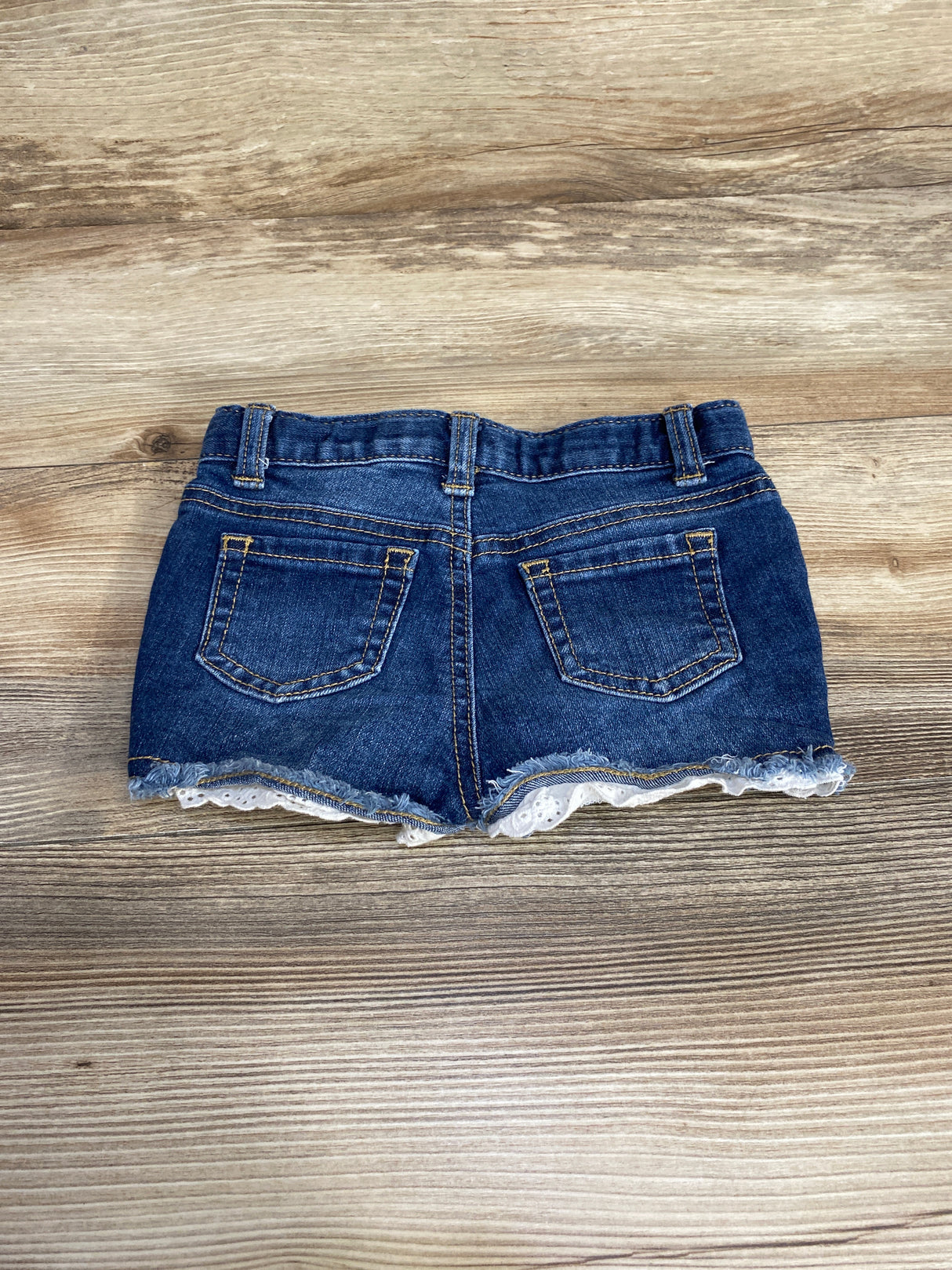 Cat & Jack Eyelet Trim Denim Shorts Blue sz 2T