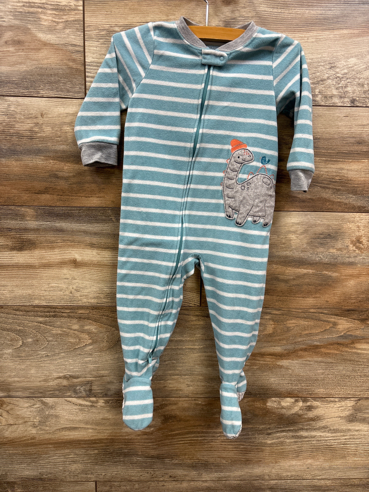 Carter's Striped Dino Blanket Sleeper Blue sz 18m