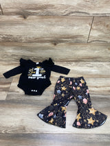 Shein My 1st New Year Bodysuit & Pants Black sz 1-3m