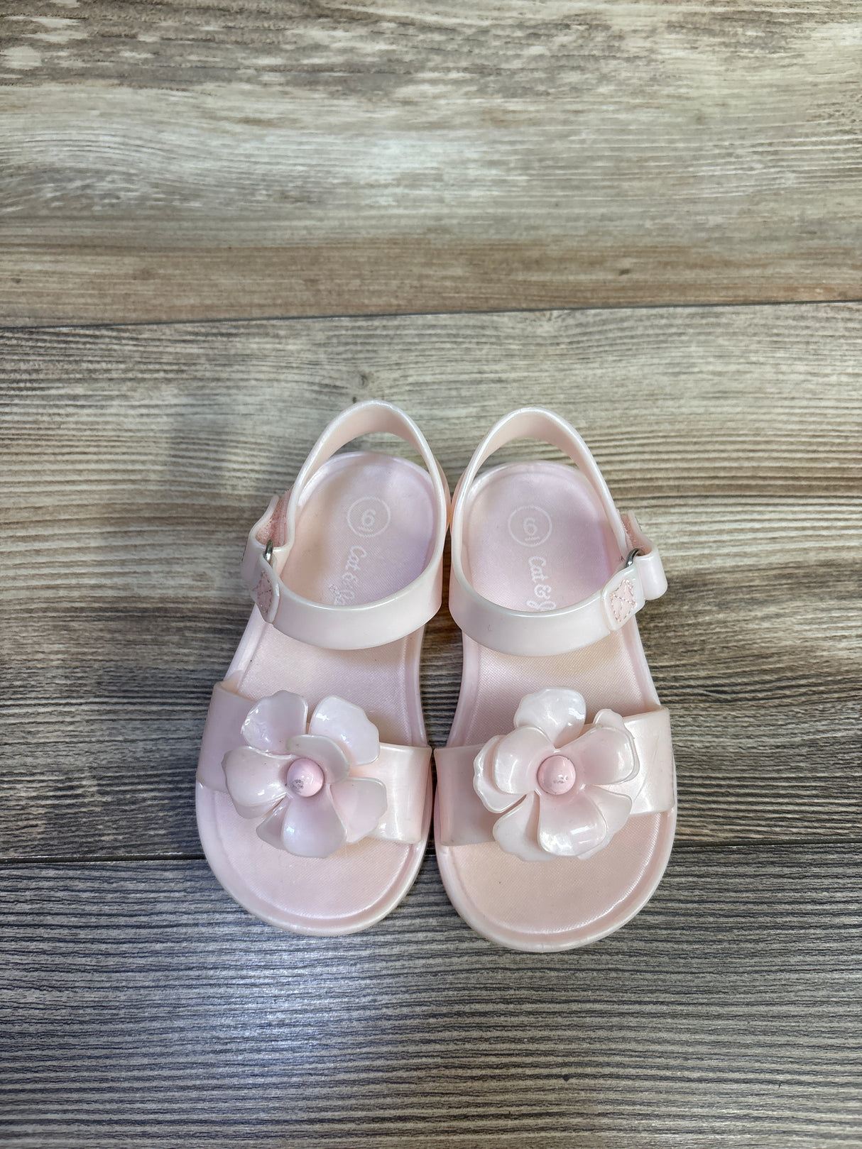 Cat & Jack Jelly Flower Sandal Pink sz 6c