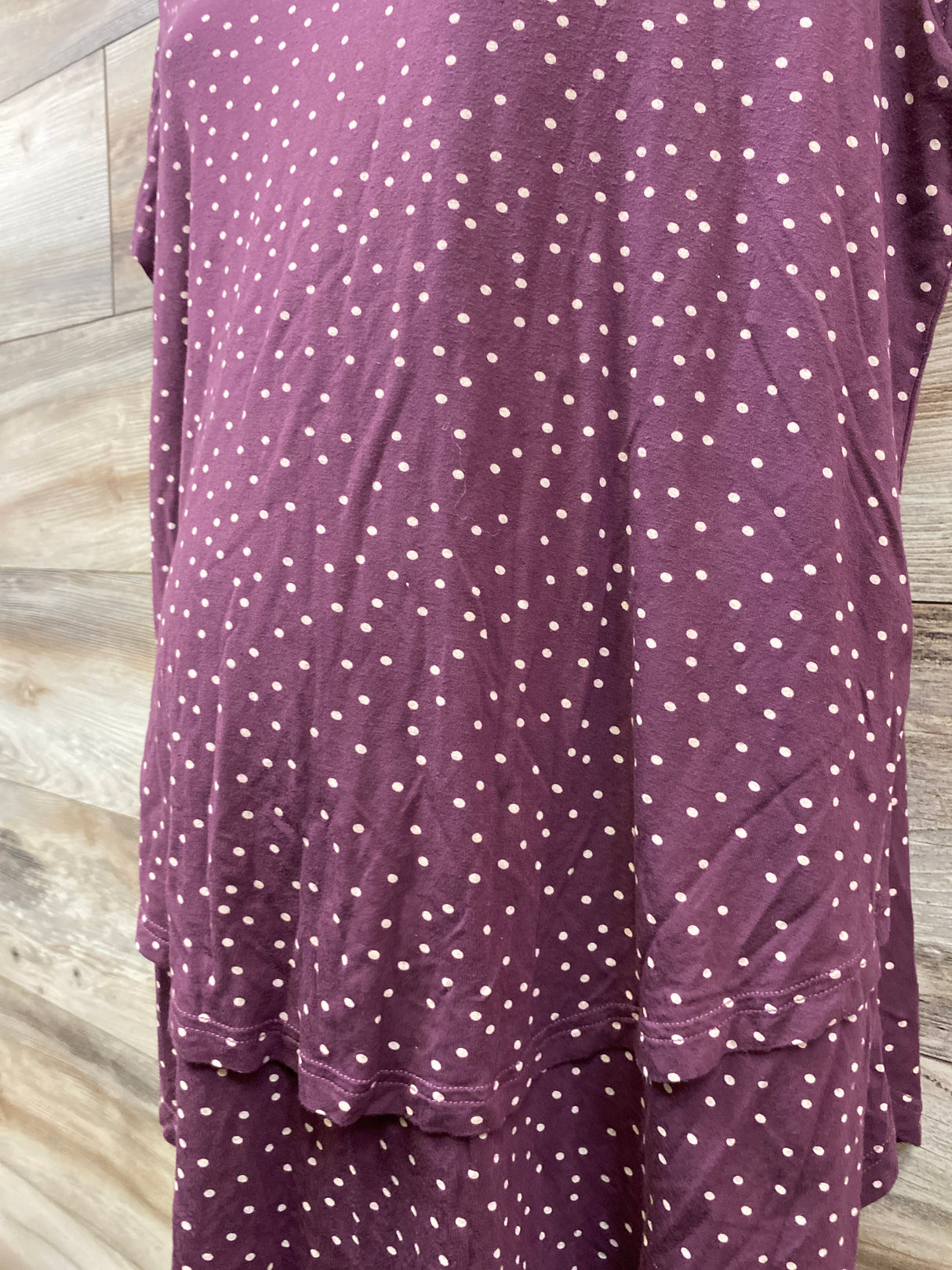 Latched Mama Polka Dot Maternity Nursing Shirt Berry sz Large