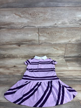 Gap Kids Striped Rugby Style Peplum Dress Lilac sz 4-5T