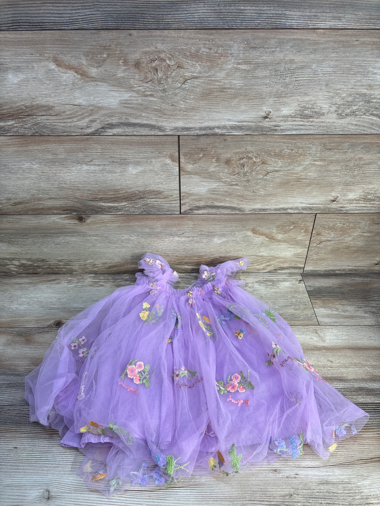NNJXD Butterfly Embroidered Tulle Dress Purple sz 18-24m