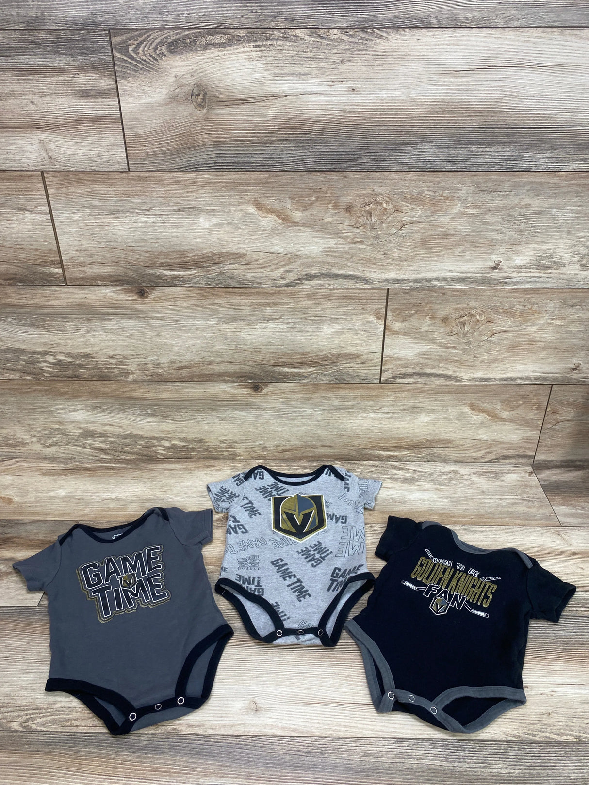 NHL 3pk Golden Knights Bodysuits Grey sz 18m