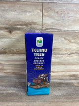Techno Tiles construction toy box with create endless designs text and pirate ship image
