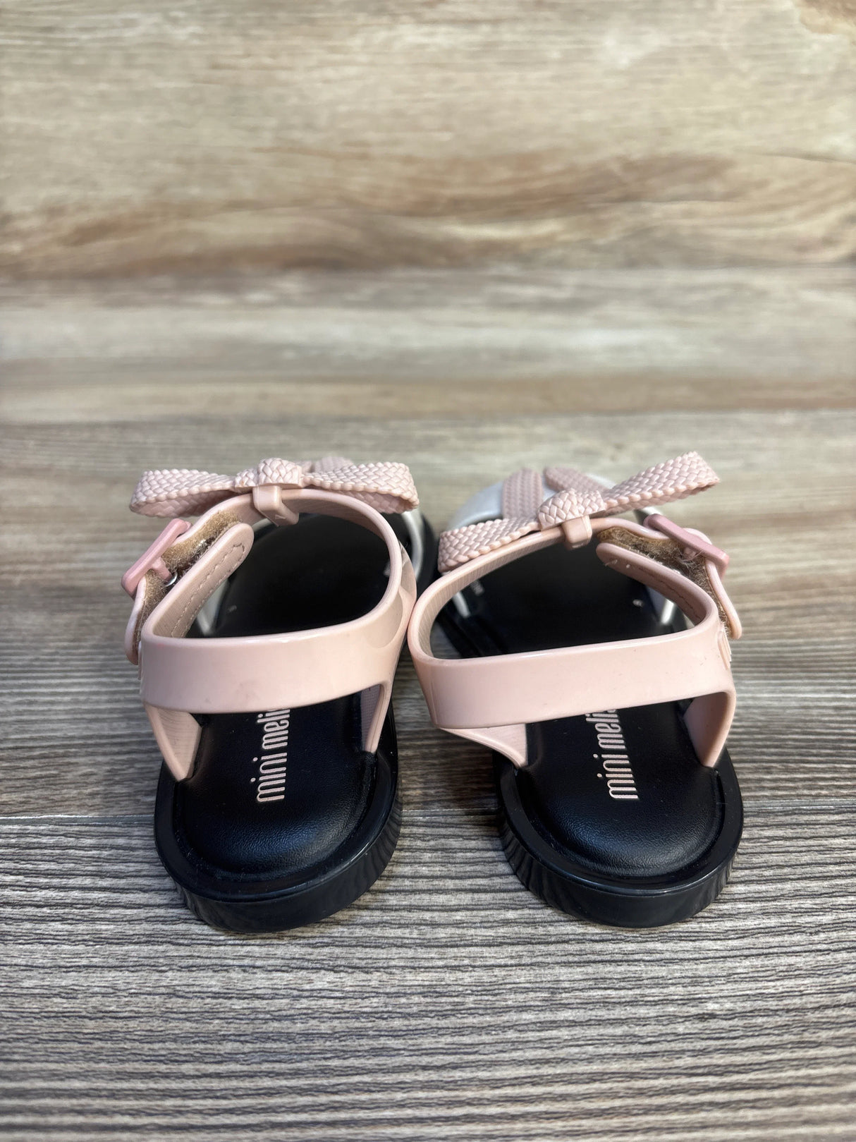Mini Melissa Mar Bow Sandals Black/Pink sz 6c