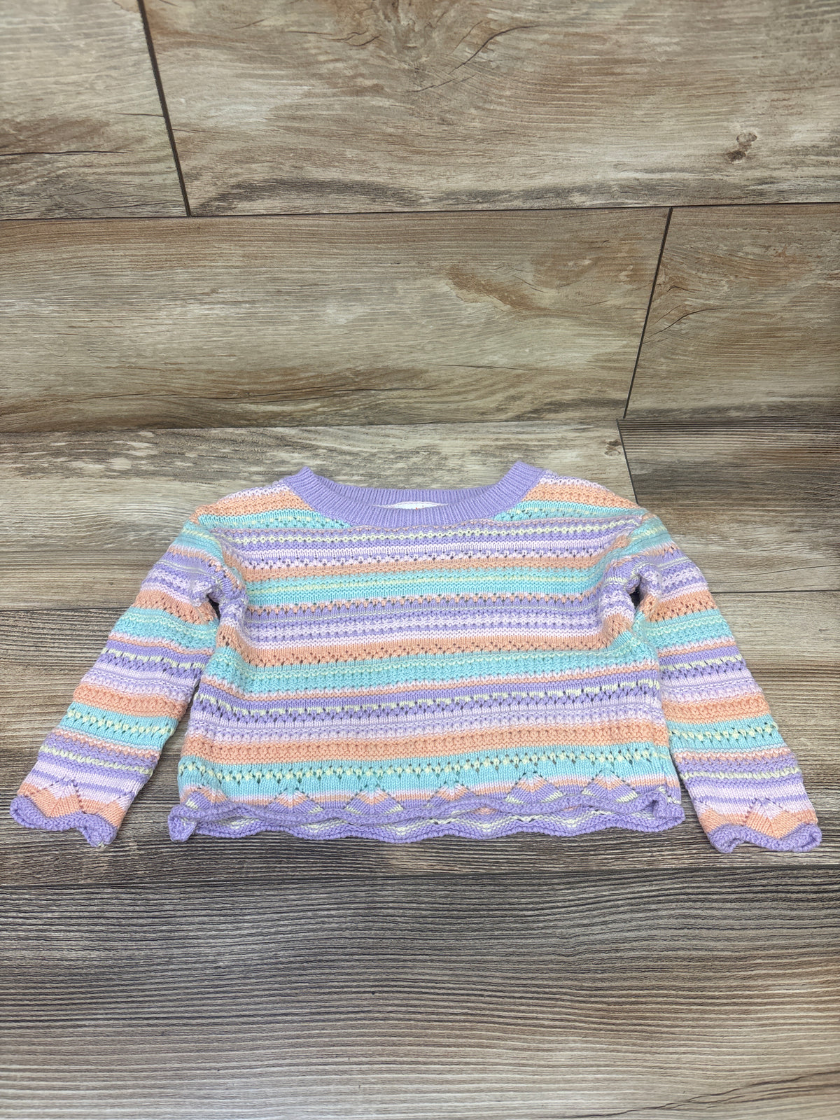 Jumping Beans Knit Striped Sweater Purple sz 2T