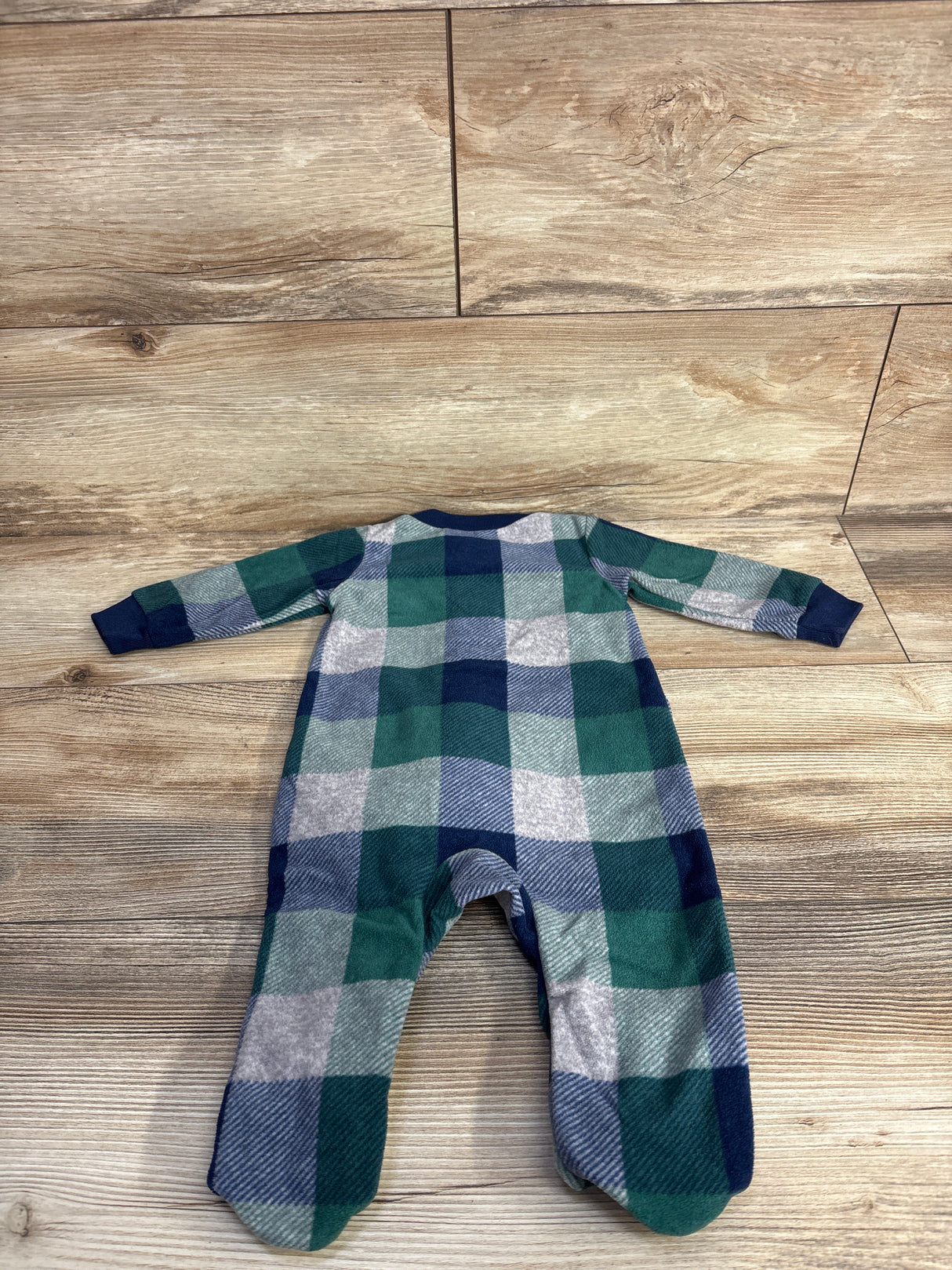 Carter's Plaid Blanket Sleeper Green sz 9m