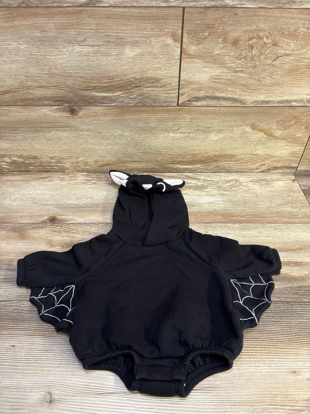 Old Navy Bat Costume Hooded Critter Fleece Romper Black sz 0-3m