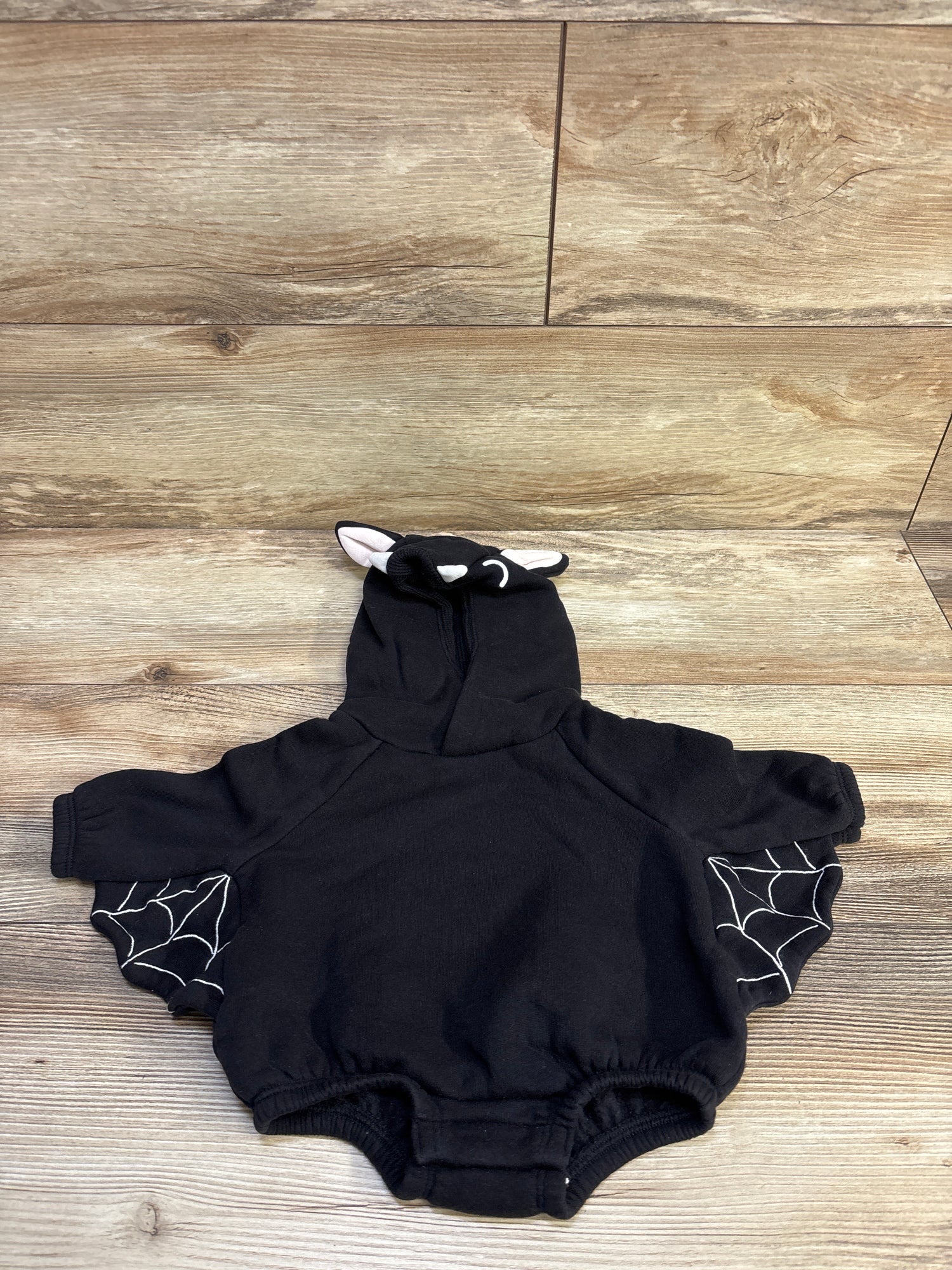 Old Navy Bat Costume Hooded Critter Fleece Romper Black sz 0-3m