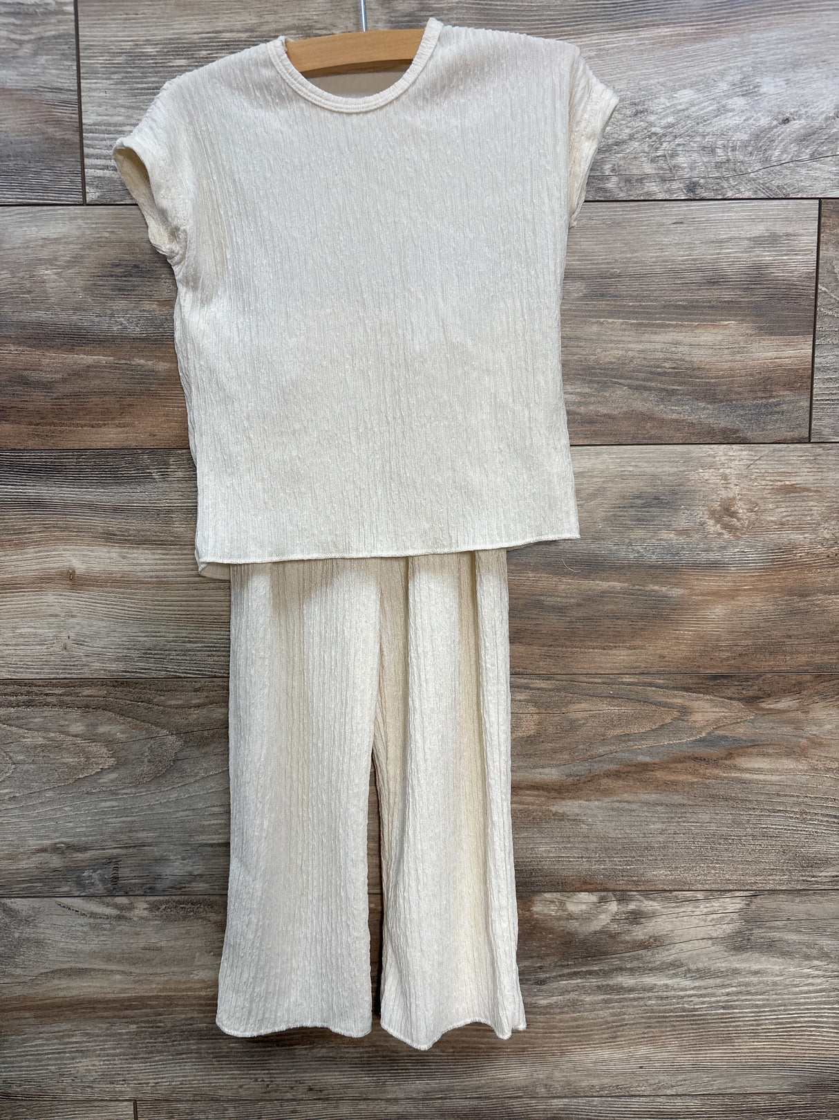2pc Gauze Shirt & Pants Set Ivory sz 2T