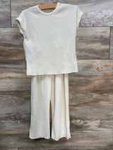 2pc Gauze Shirt & Pants Set Ivory sz 2T