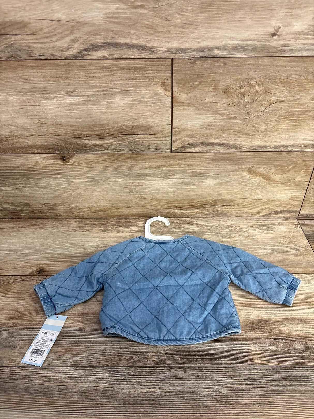 NEW Cat & Jack Chambray Quilted Jacket Blue sz 0-3m