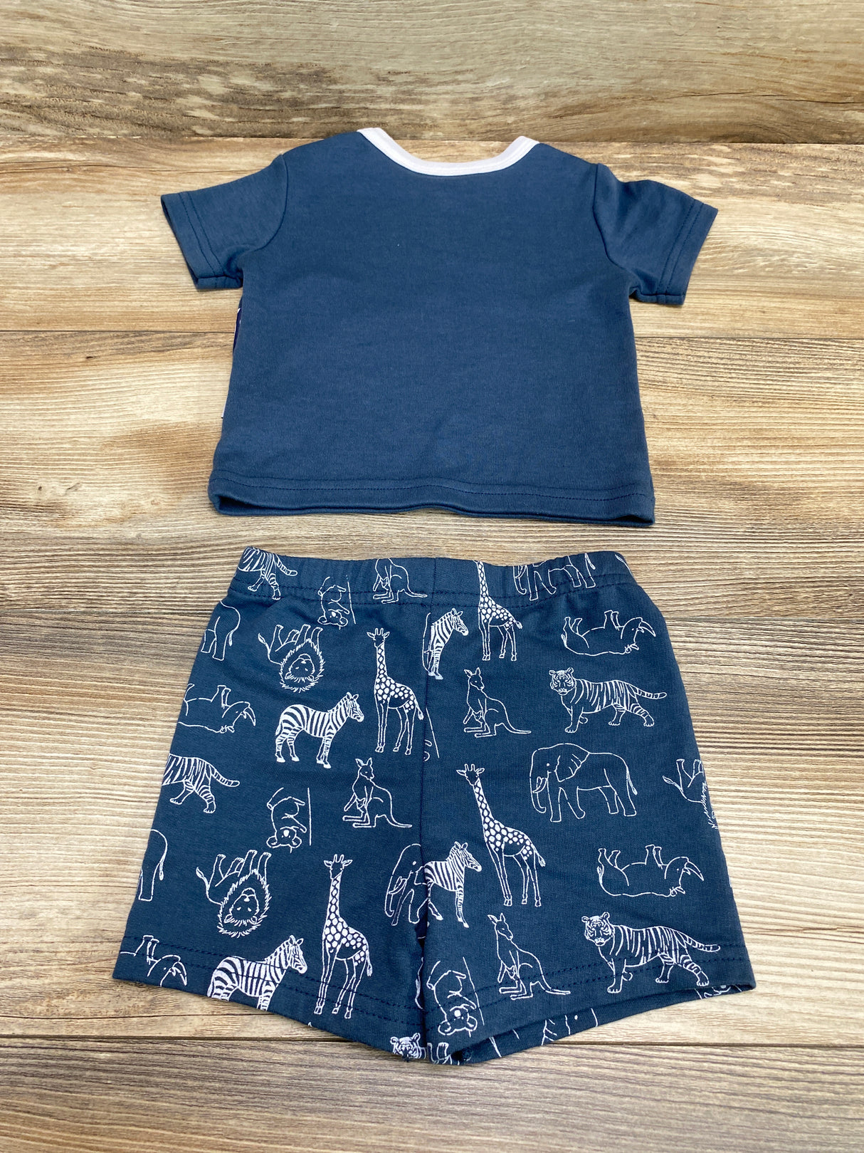 Badgley Mischka 2pc Zebra Shirt & Shorts Blue sz 9-12m