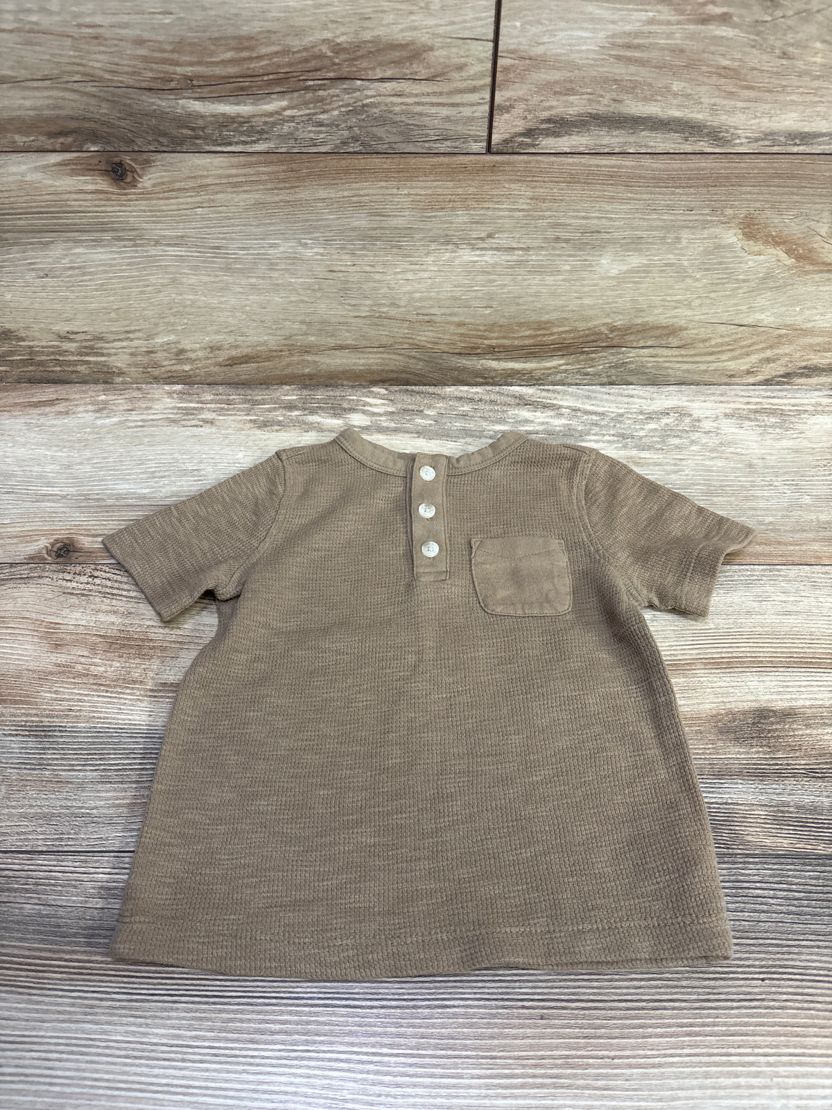 Old Navy Waffle Knit Henley Shirt Brown sz 2T