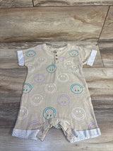 Grayson Mini Smiley Face Romper Beige sz 6-9m