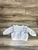 H&M Ruffle Trim Sweatshirt White sz 2T